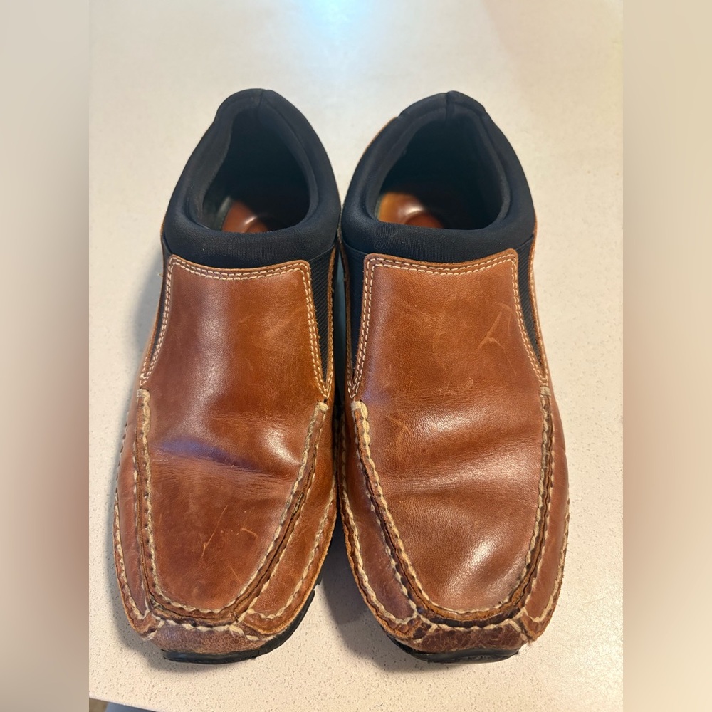 Men's Brown Leather Slip-On Shoes